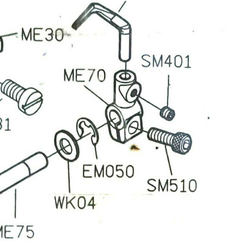 SM510 Asli Siruba Baut Tahanan Jarum Looper Mesin Kam Siruba F007-D