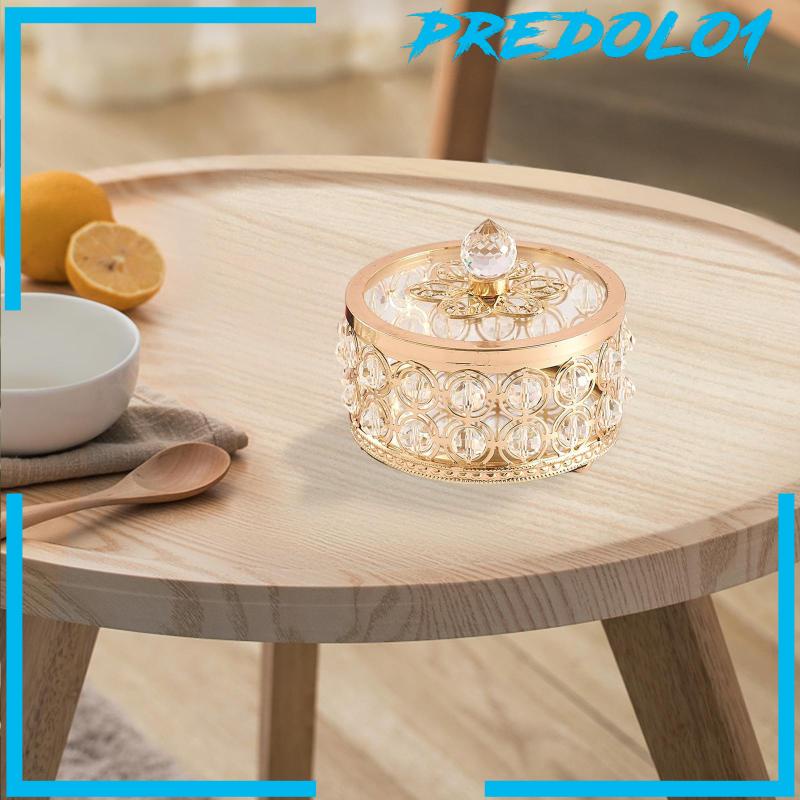 [Predolo1] Crystal Jewelry Box Organizer Trinket Box for Rings Earrings Home