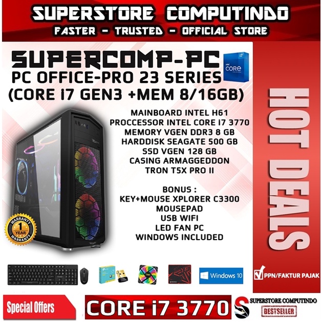 PC Rakitan Office Core i7-RAM 8/16GB-PRO 23 Series-Siap Pakai