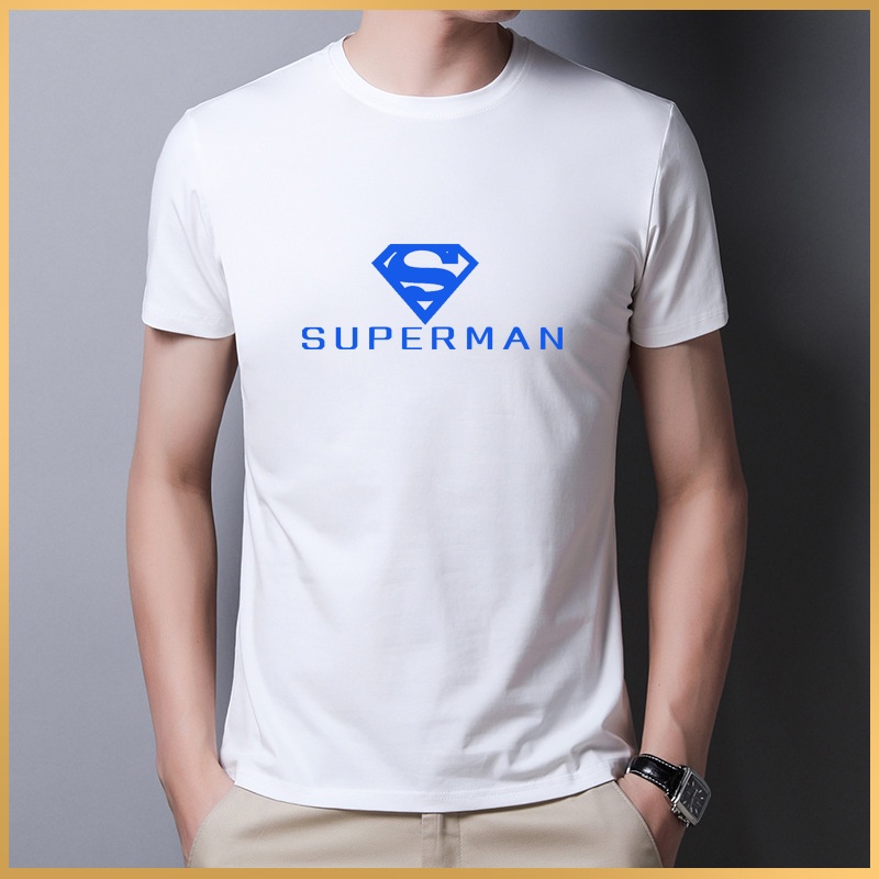 Baju T-shirt Pria Kaos motif Superman untuk Pria pembakaian santai