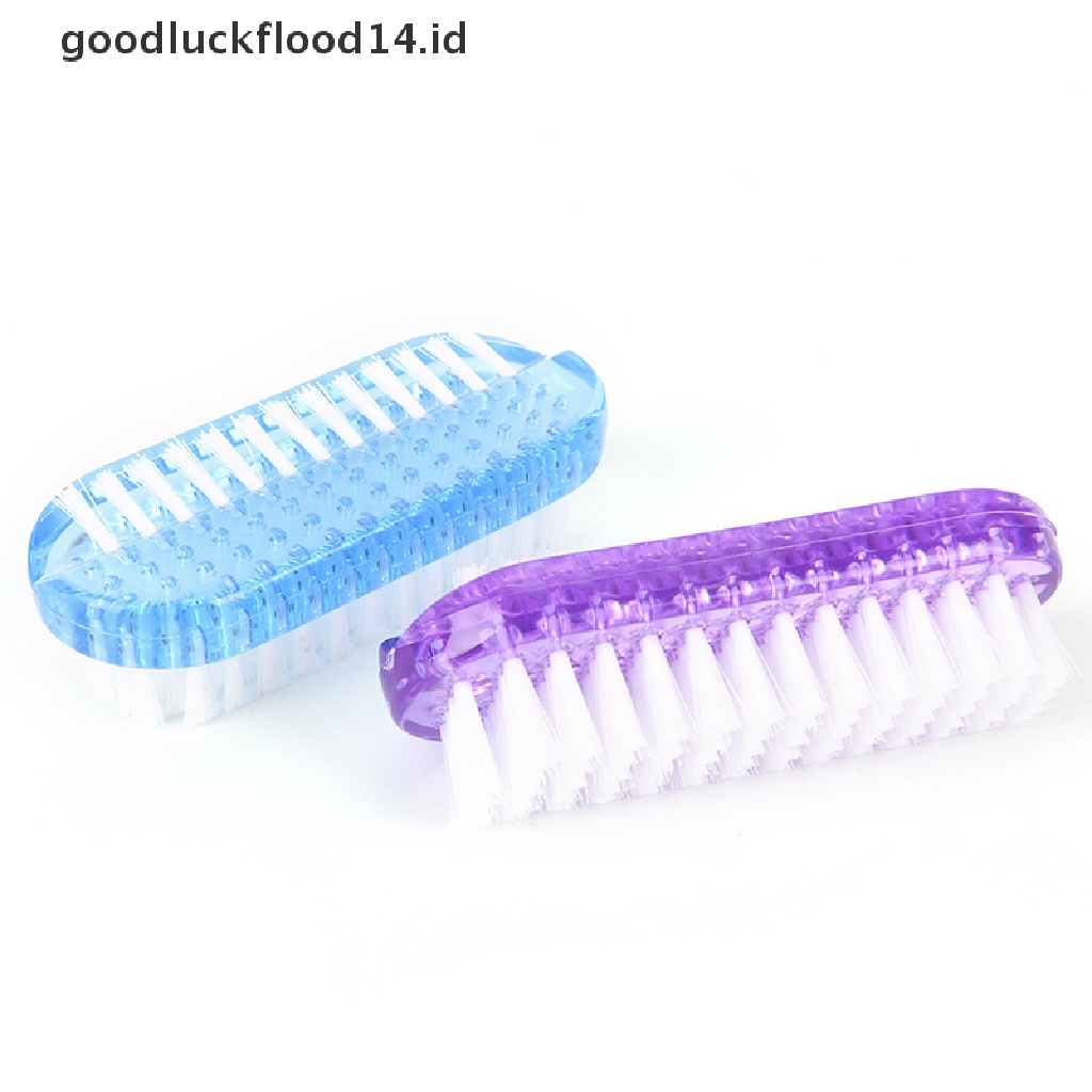 [OOID] Plastic Nail Cleaning Scrubbing Brush Double Sided Hand Nail Brush Cleaner ID