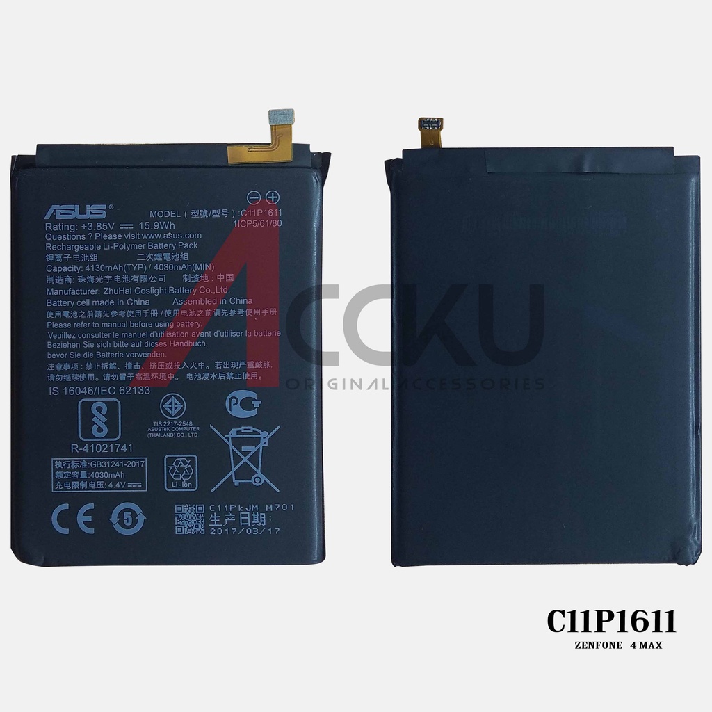 [C11P1611] BATTERY BATERAI ASUS ZENFONE 3 MAX 5.2&quot; BATERAI ASUS C11P1611 BATERAI ASUS ZC520TL BATTERY ASUS X00DA  X008D, X008DA, X008DC, X00KD/ BATERAI ASUS ZENFONE 4 MAX 5,2 HIGH QUALITY