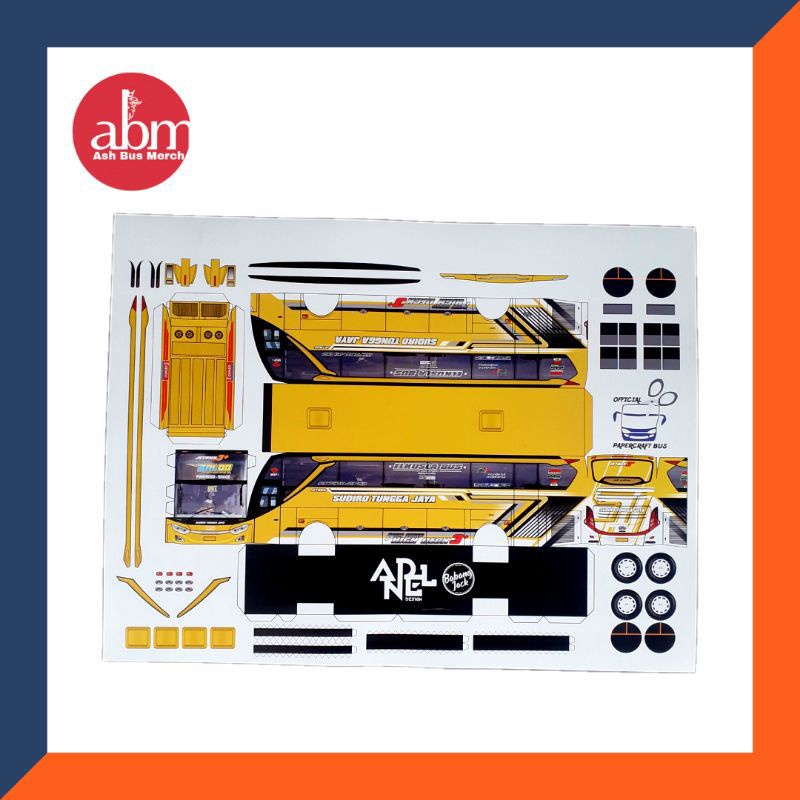 pola paperbus miniatur bus miniatur bus pajangan Sudiro Tungga Jaya stj baloo