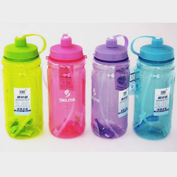 WATER POT SELIYA 2 L BOTOL MINUM 2 LITER SEDOTAN TALI PANJANG SELIYA / MY BOTTLE SEDOTAN 2 LITER / BOTOL MINUM ENJOY LIFE 2 LITER / BOTOL MINUM PLUS SEDOTAN