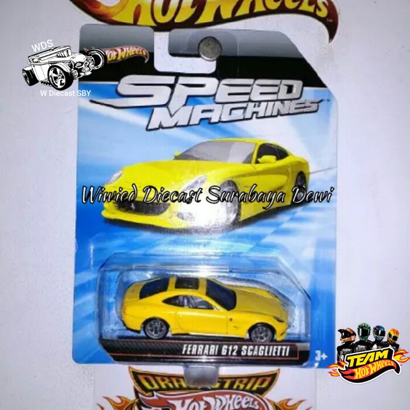Hot Wheels Speed Machines Ferrari G12 Scaglietti Yellow Varian Velg Sesuai Foto Hobi Mainan Balap