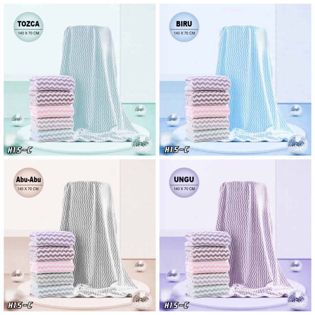 Handuk Mandi Bulu Tebal Lembut Halus Bath Towel Handuk Dewasa Bayi Motif Diamond ZigZag Handuk Mandi Daya Serap Tinggi GOSHOP88