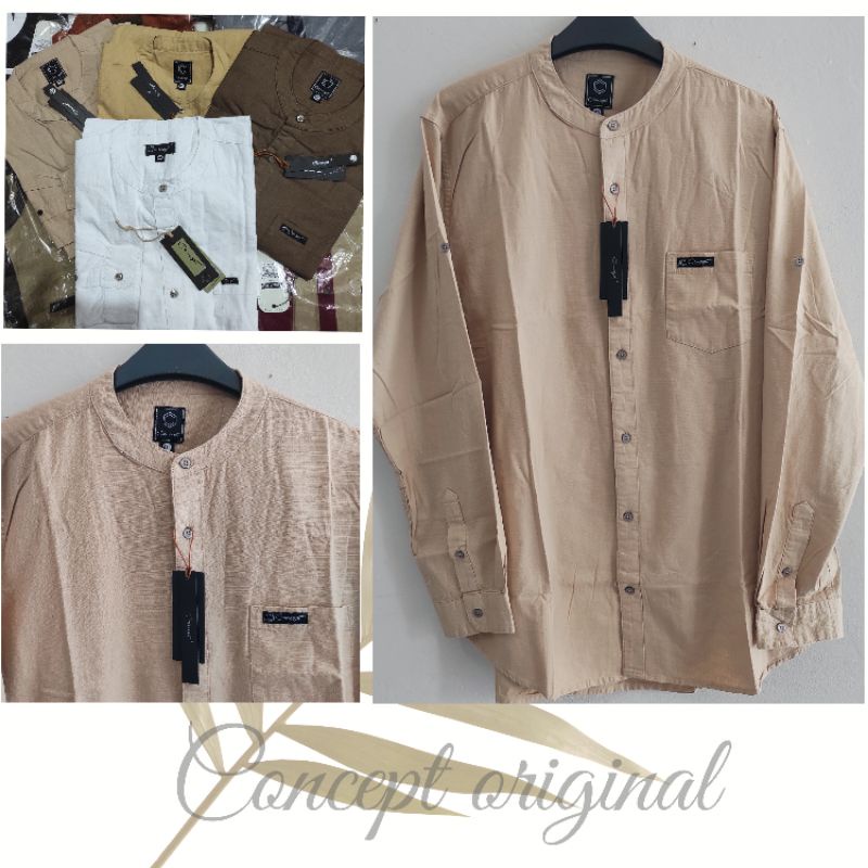 [ JUMBO ] Concept baju kurta kemeja koko kemko pria lengan panjang full kancing original terbaru