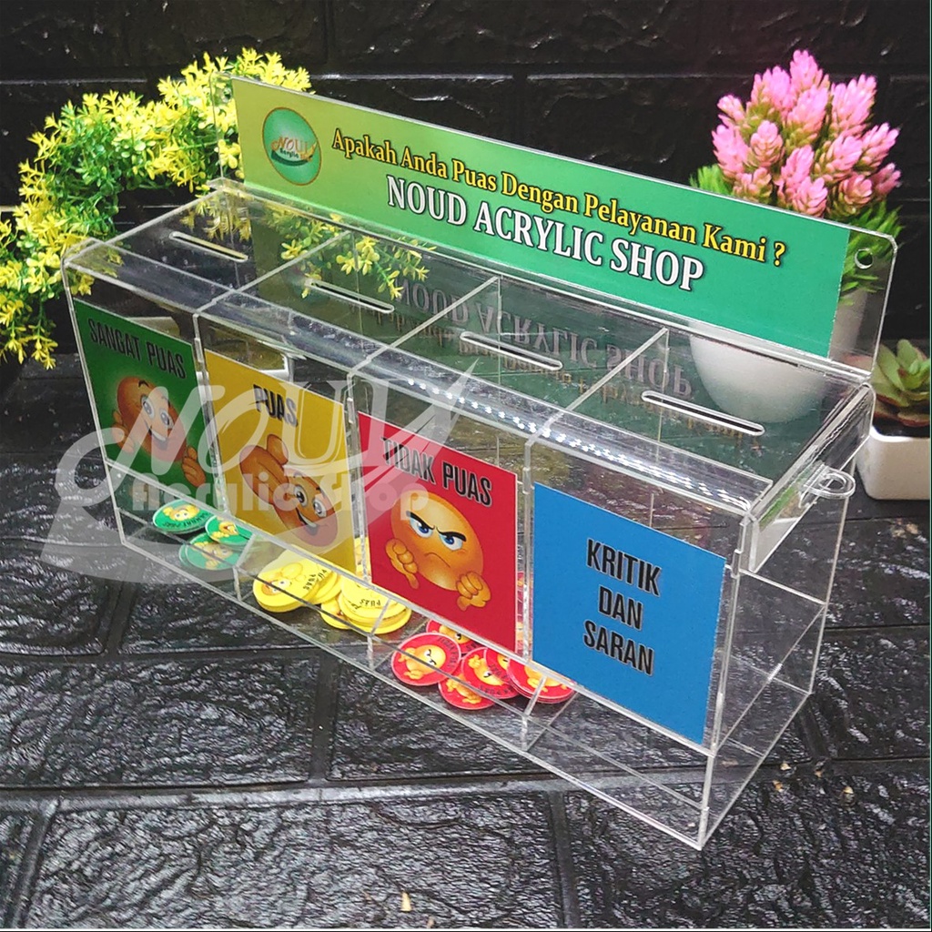 Kotak Saran  Akrilik Kotak Kepuasan Acrylic 4 Kotak