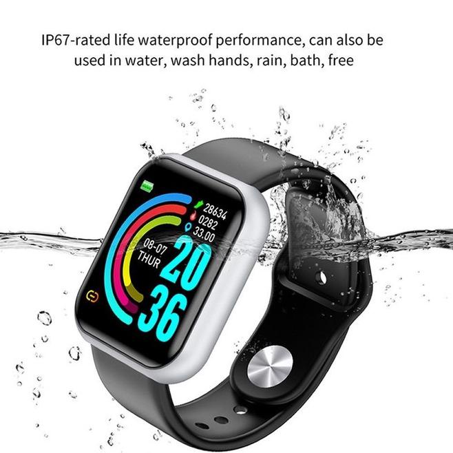 (LANGSUNG KIRIM) Dennos Y68 smartwatch d20 Jam Tangan Tahan Air IP68 Monitor Denyut Jantung