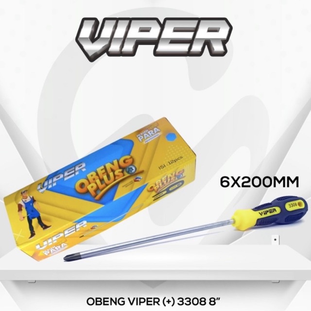 OBENG PLUS GAGANG BESAR PANJANG 4&quot; 5&quot; 6&quot; 8&quot; 10&quot; 12&quot; MERK VIPER