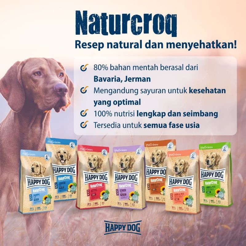 Happy Dog Makanan Anjing Dewasa NaturCroq Lamb &amp; Rice 15 Kg