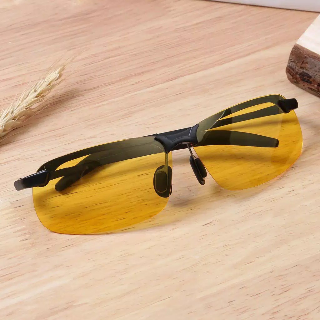 Kacamata Night Vision Kuning Pengemudi Sporty Polarized Anti Silau Siang Malam