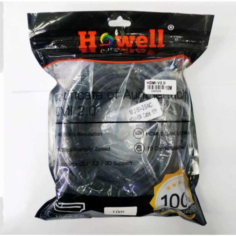 Howell Cable HDMI versi 2.0 10m (Active) Kabel hdmi 10m Original