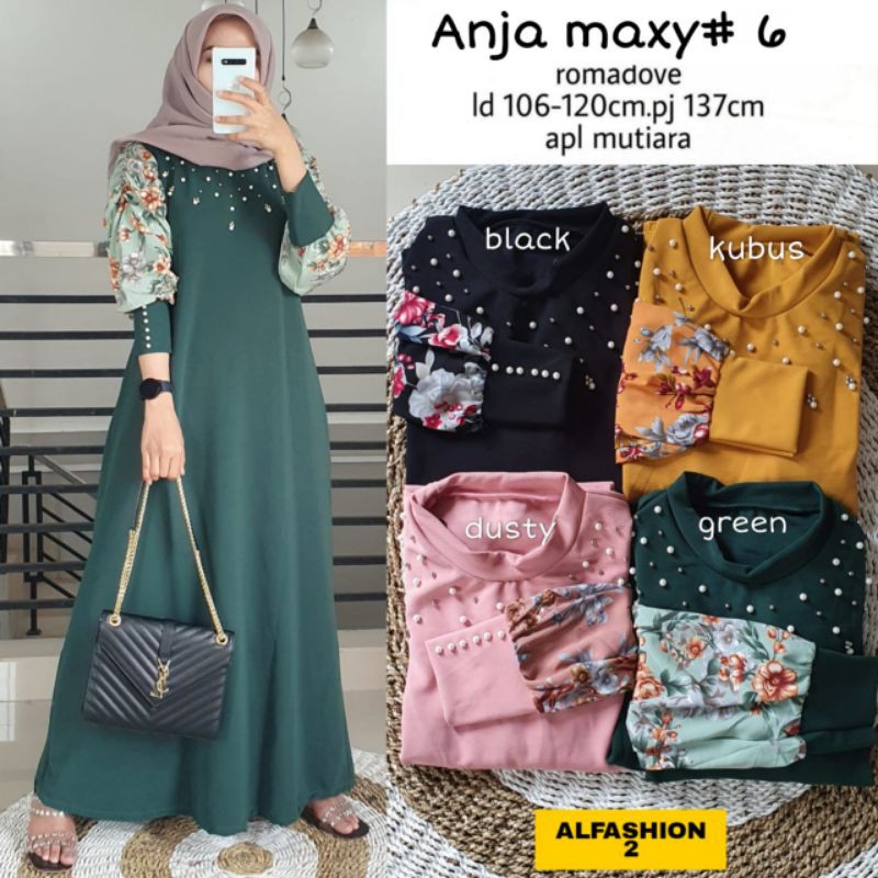 REAL PICTURE & BEST SELLER. GAMIS ANJA MAXY #6. DRESS MUSLIMAH TERBARU, TERLARIS, TERMURAH,KEKINIAN