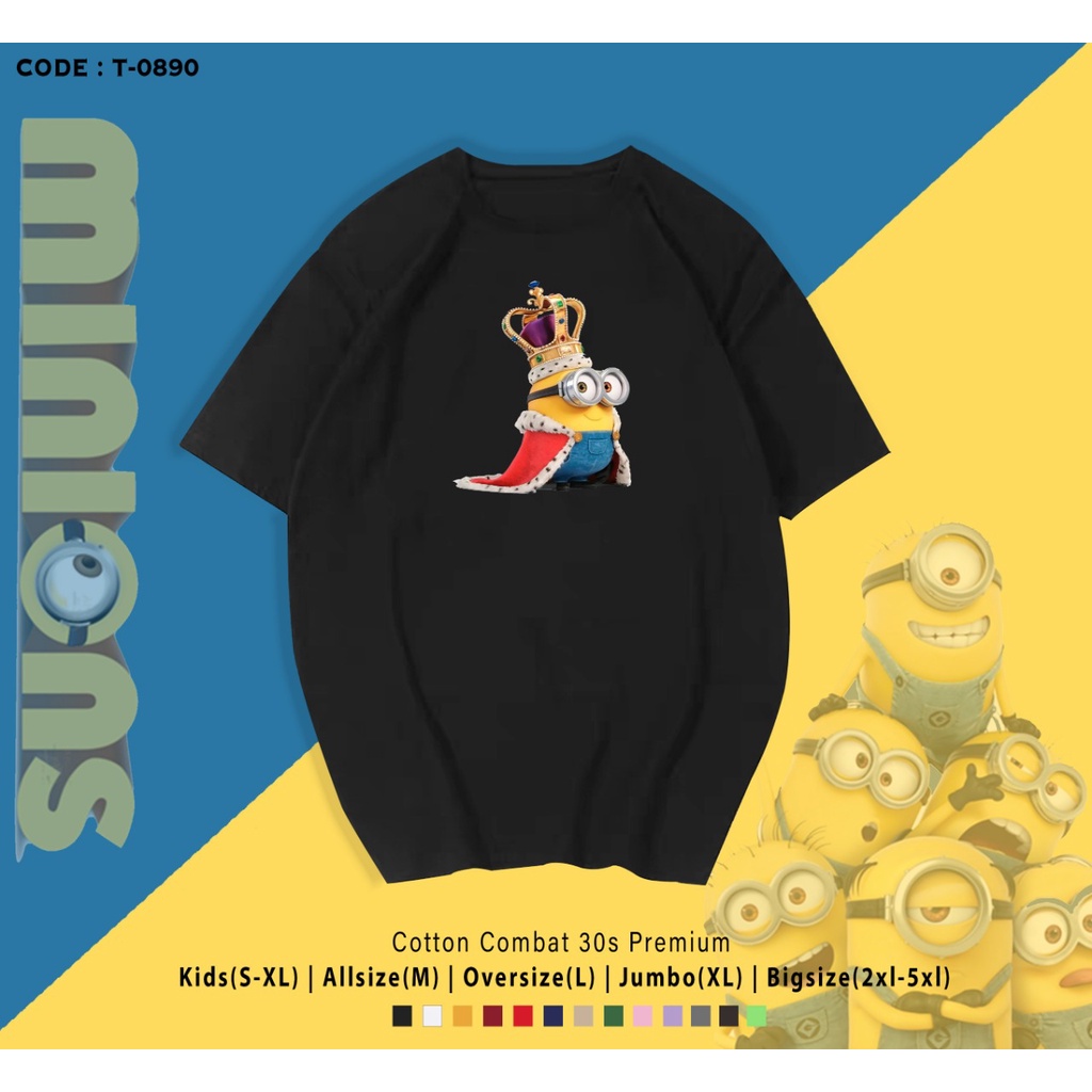 T-SHIRT / KAOS UNISEX KING BOB 1 MINIONS / REAL PICTURE / BAHAN ADEM / COMBED 30S / CUSTOM TEE