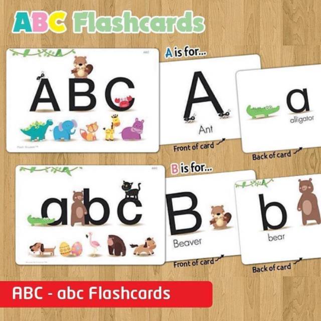 Flash and learn card ABC animal fruit &amp; vegetable number thing flashcards english kartu belajar anak