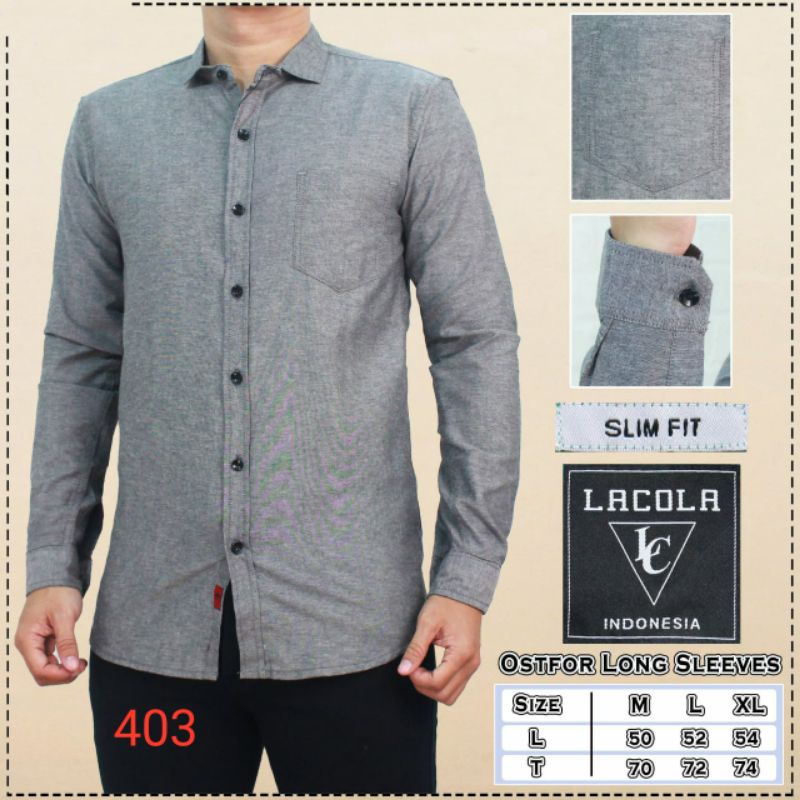 kemeja polos lengan panjang/ kemeja polos cowok lengan panjang/ kemeja cowok slimfit panjang