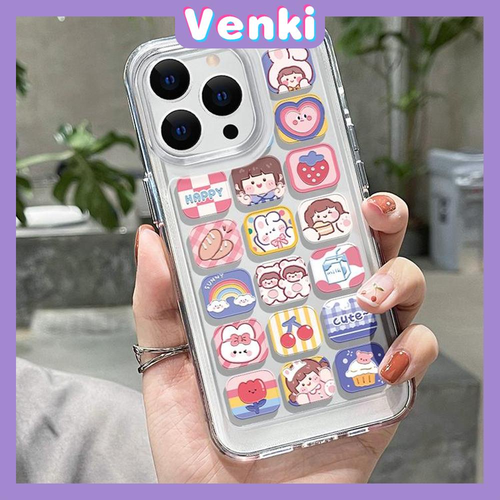 iPhone Case HD Acrylic Hard Case High Clear Metal Button Protection Camera Shockproof Cartoon Cute Compatible with iPhone 14 Pro Max 14 Plus 13 Pro Max 12 Pro Max 11 XR 7Plus