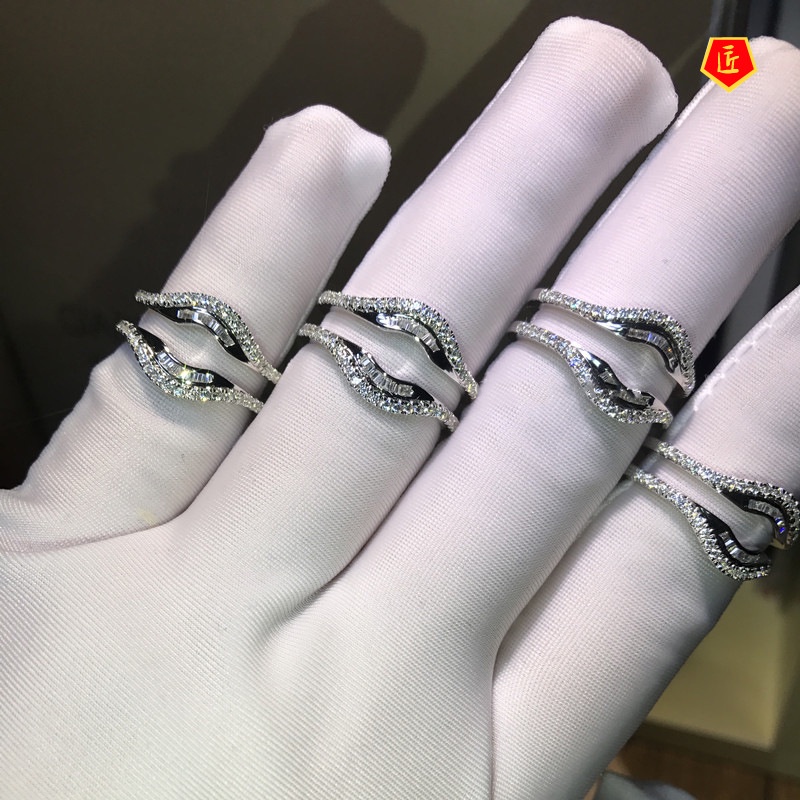 [Ready Stock]S925 Silver T Square Diamond Creative Lip Ring