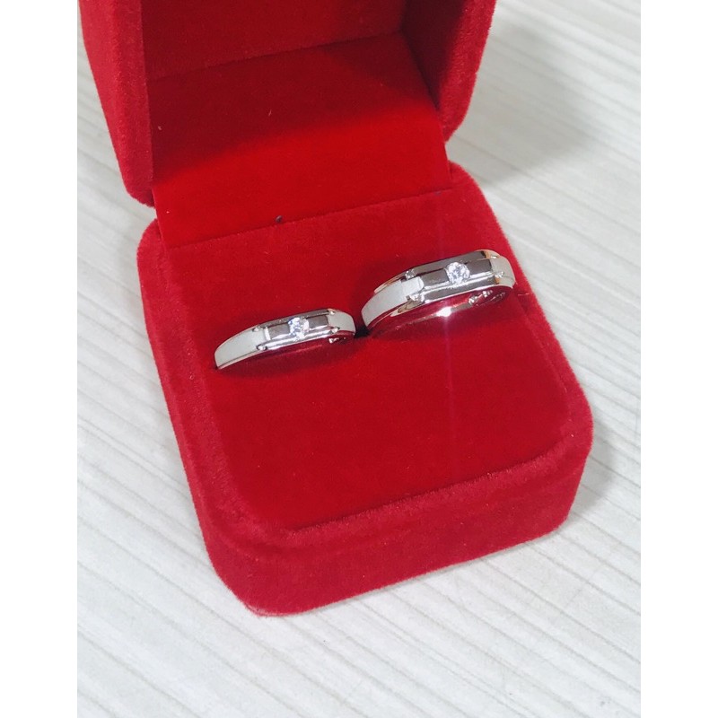 CINCIN PERMTA PASANGAN SILVER925/ LAPIS EMAS PUTIH ASLI /CPP010