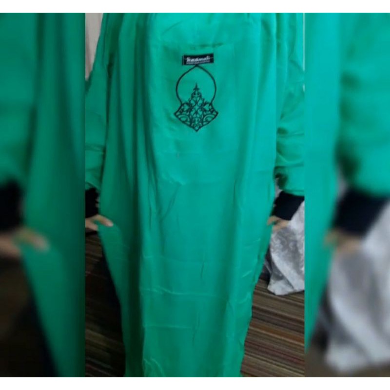 (Tourquoise) Mukenah manset terompah hadromaut by BASMAH