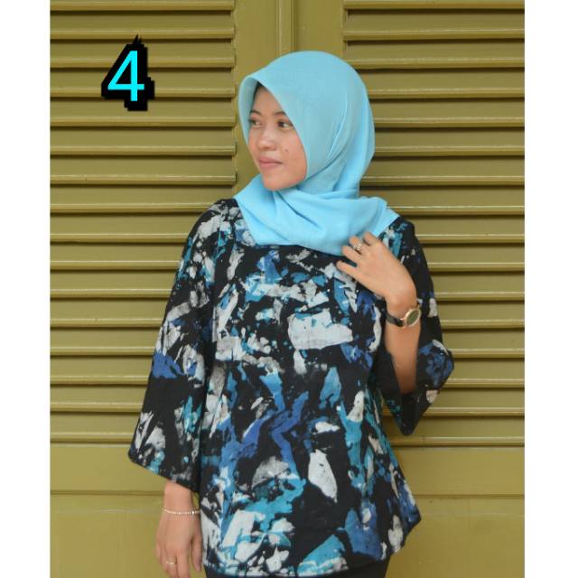 Blouse Batik - Atasan Merak Ready Seragam M-L-XL-XXL