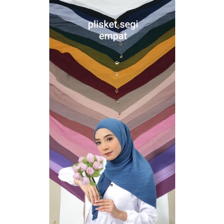hijab plisket segi empat