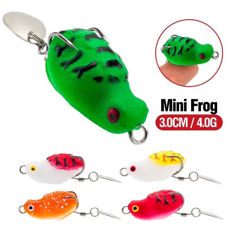 Umpan Pancing Soft Bait Bentuk Katak Imitasi Ukuran 3cm / 4g 5 Warna