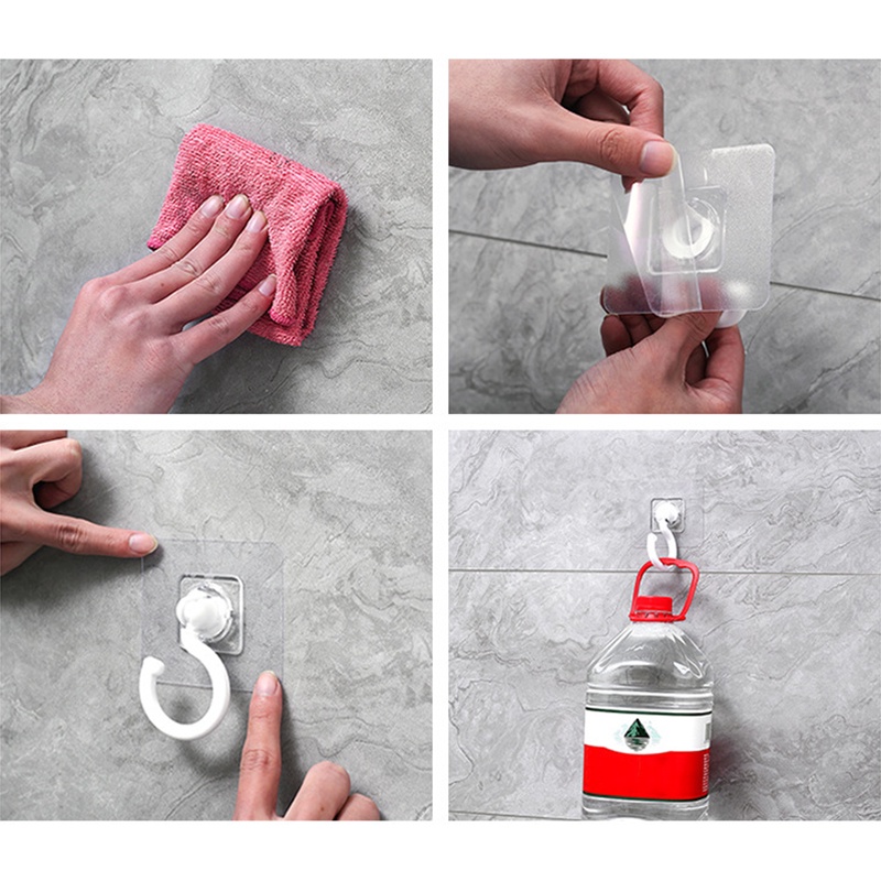 Rotatable Punch-free Clothes Hook Self-adhesive Wall Hook Multipurpose Kitchen Hook Seamless Paste Door Back Hooks