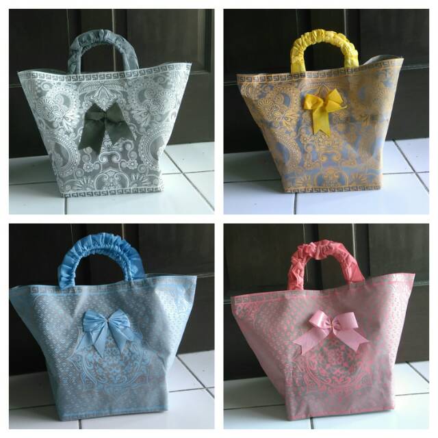 Tas batik abu abu utk hajatan / bingkisan nasi kotak / bento / tumpeng mini isi 12 pcs / lusinan