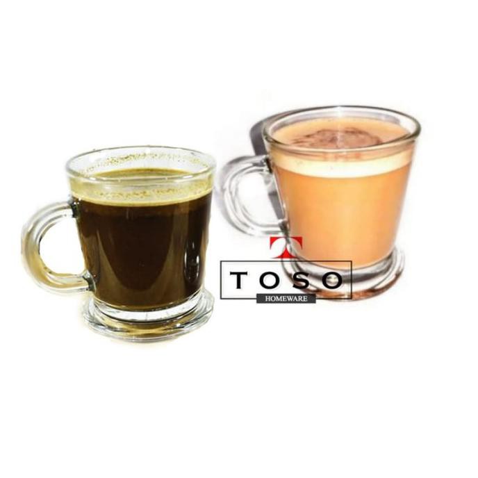 New Produk Gelas Kaca Mug Cangkir Kopi Arabica Coffee Cappucino Cup Glass 180Ml