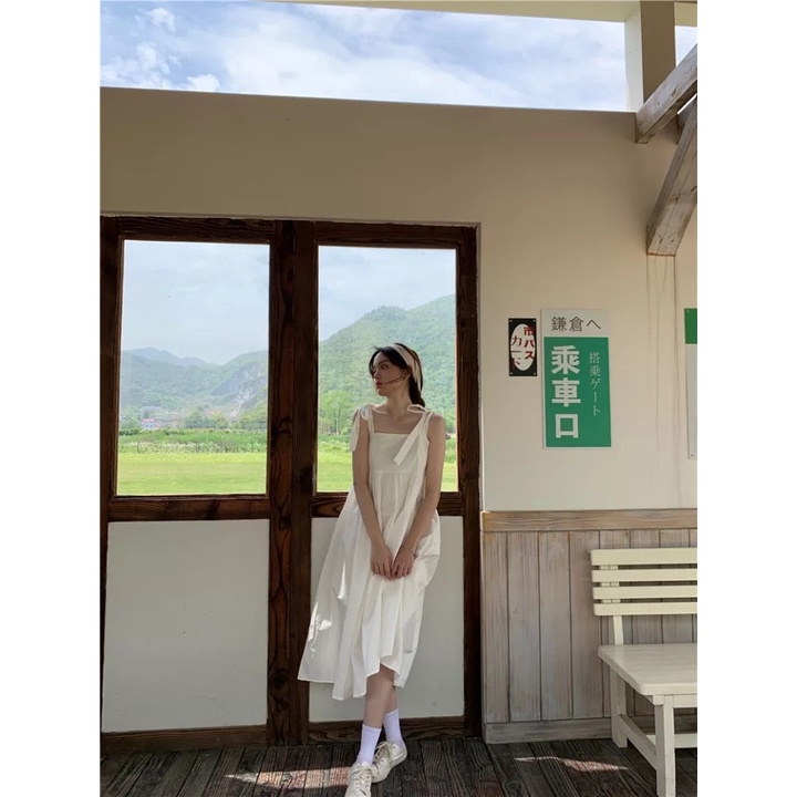 BEFAST - ZEC OOTD Wanita Dress SISI / Midi Tied Dress / Dress Kasual / Dres Maxy Wanita / Dress Kekiniaan Remaja Wanita / OOD Ala Style Korean Wanita / Terabru 2022 / Dress Polos Tak Berlengan