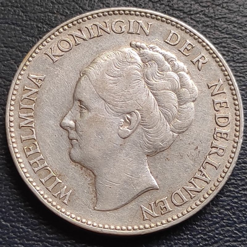 Koin Perak Kuno 1 Gulden Wilhelmina Tahun 1931 Silver Coin