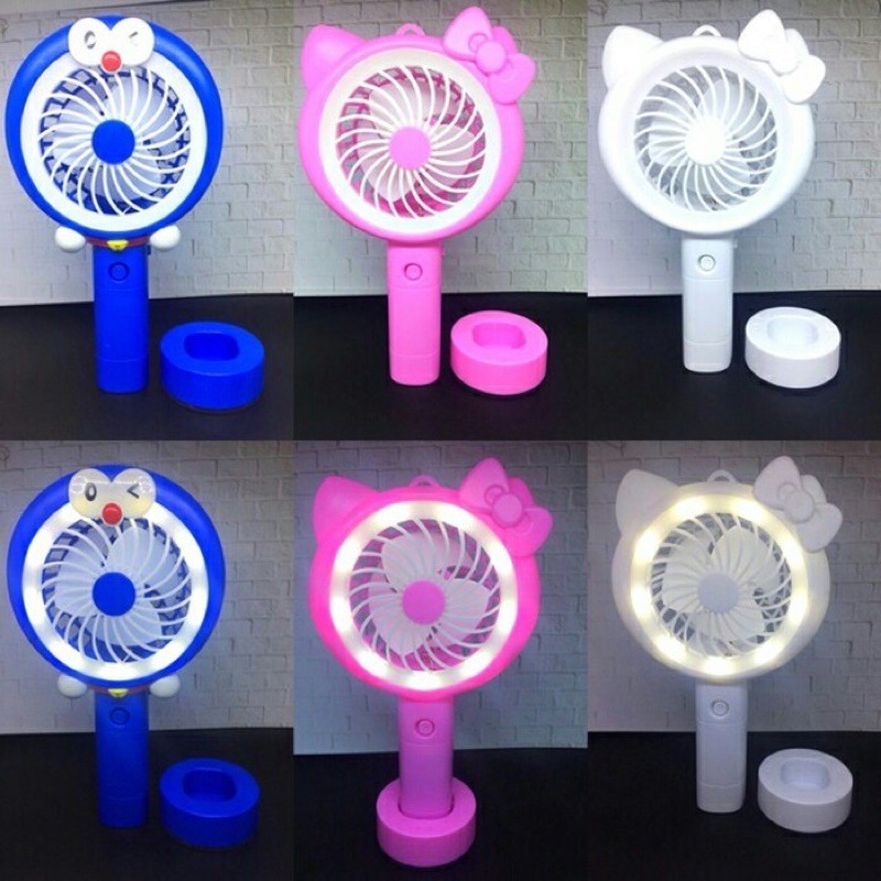 Kipas Angin Lampu Led Hand Mini Fan Usb Portable Karakter Kipas Angin Tangan Karakter doraemon