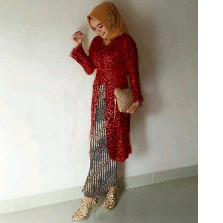SET KEBAYA KUTU BARU SANJANI - KEBAYA GAMIS MUSLIM FASHION MODERN-stelan kebaya kebaya kutubaru bruk