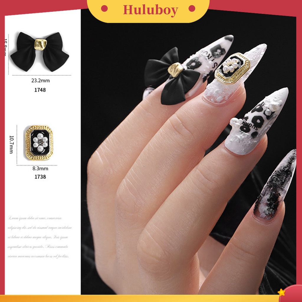 Huluboy Huluboy♡ Dekorasi Nail Art 3D Bentuk Pita Tahan Lama Untuk Wanita