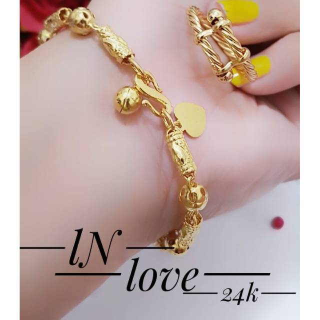 Gelag ukir lapis emas 24k