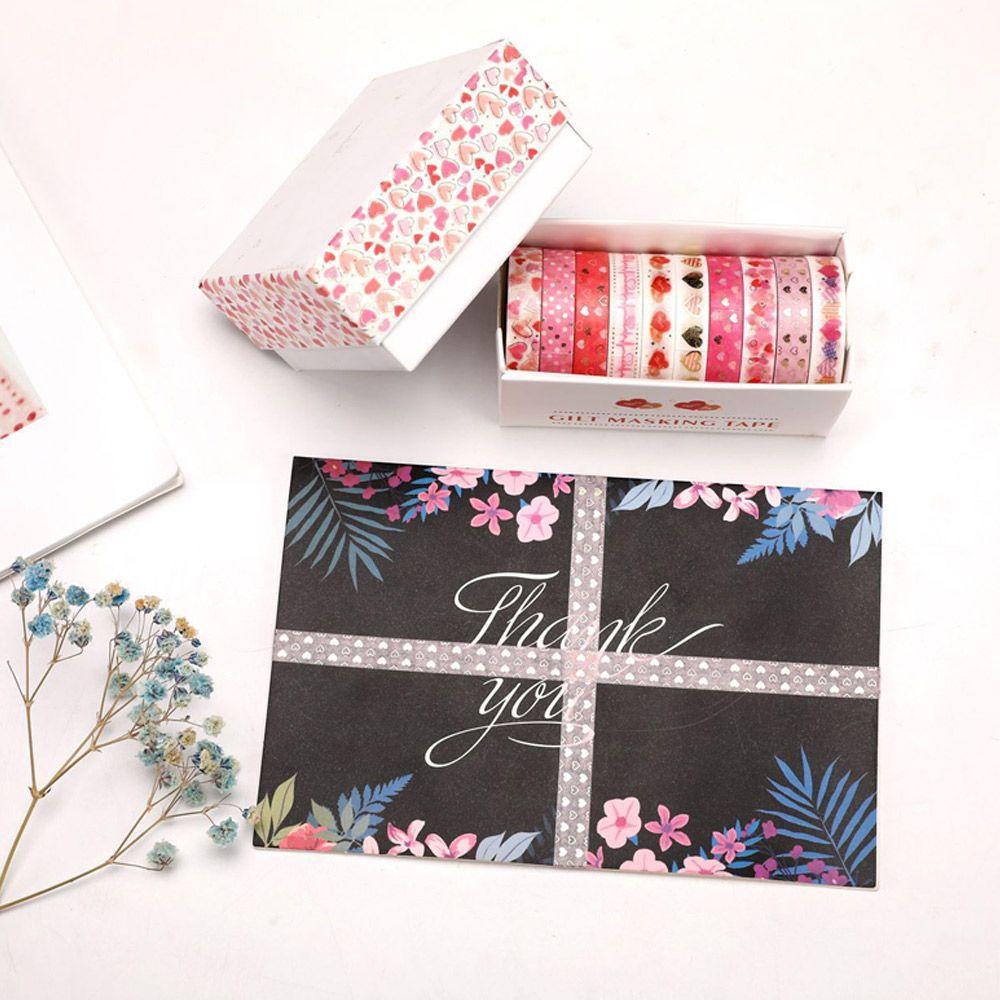 Preva 10roll/Set Washi Tape Baru Kualitas Tinggi Gadis Hati Sedikit Segar INS DIY Bahan