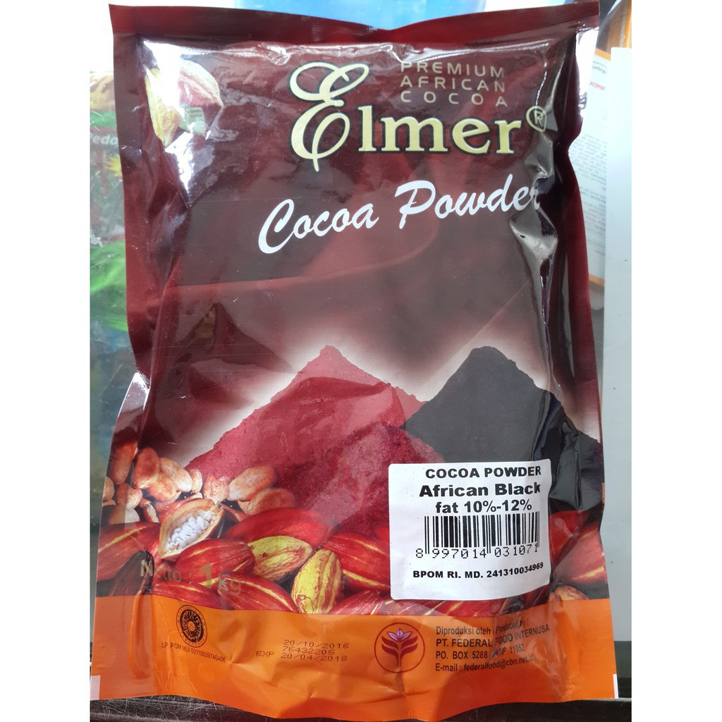 

Elmer Cocoa Powder African Black 10%-12% Coklat Bubuk Hitam Kemasan 1kg Repack 500gr 250gr