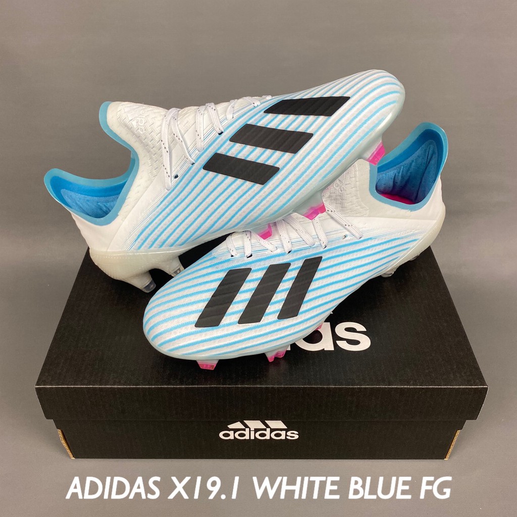 Adidas X19.1 White Blue FG