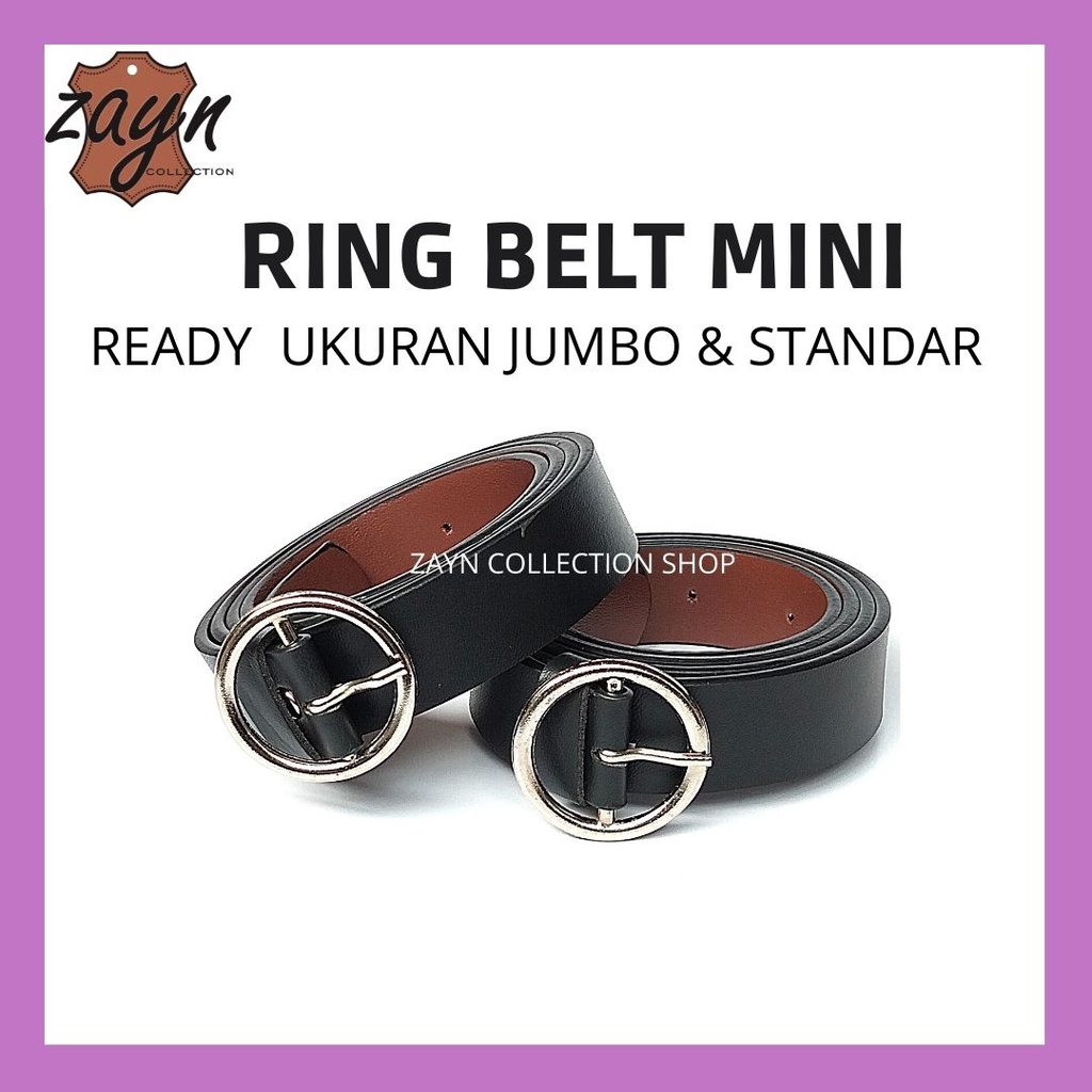 Ikat Pinggang Wanita Jumbo Ring Belt Fashion Korea  Model Kepala Bulat Jarum Ukuran Panjang Gesper Mini Tali Kecil Bigsize Oversize