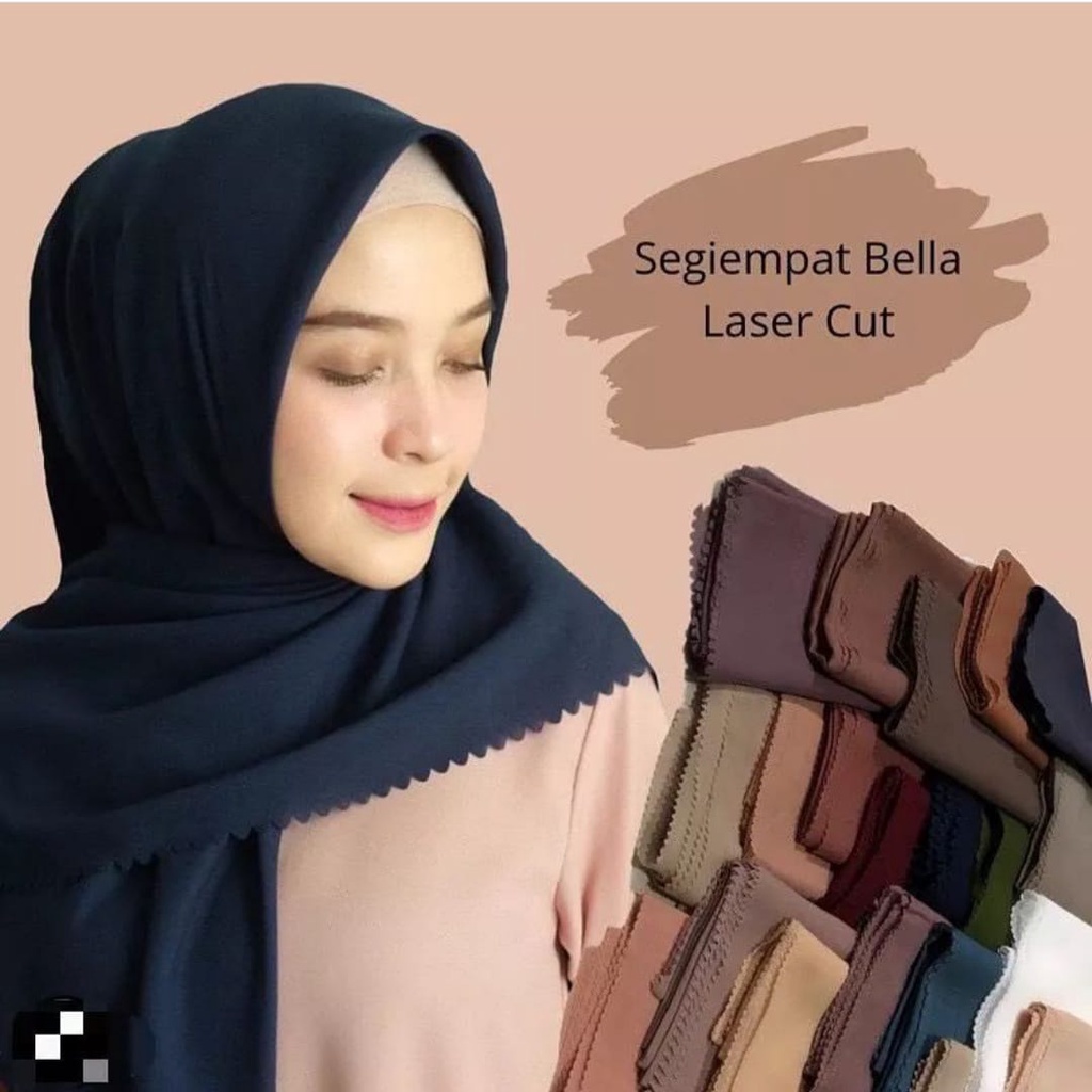 jilbab segiempat bellasquare lasercut