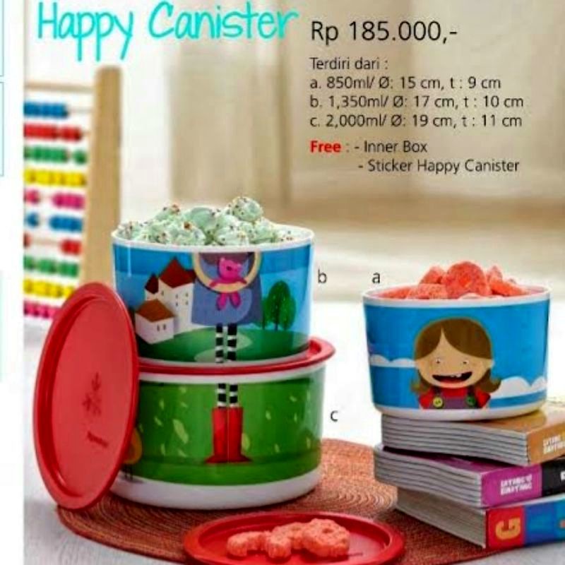 Happy Canister Tupperware Jojo Canister
