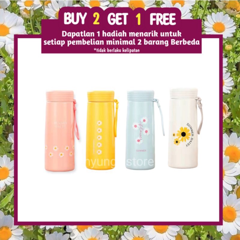 BOTOL MINUM KACA - BOTOL MINUM KACA DAISY - BOTOL MINUM KACA LUCU - BOTOL MINUM VIRAL - BOTOL MINUM 