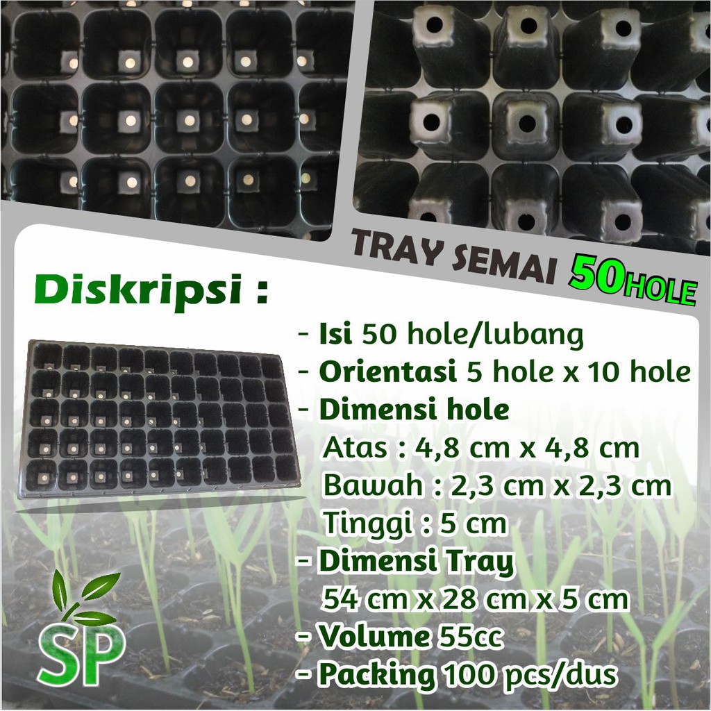 Tray Semai / Seedling Tray - 50 Lubang TRAY TANAMAN bibit benih sayur sayuran cabai cabe tanaman per