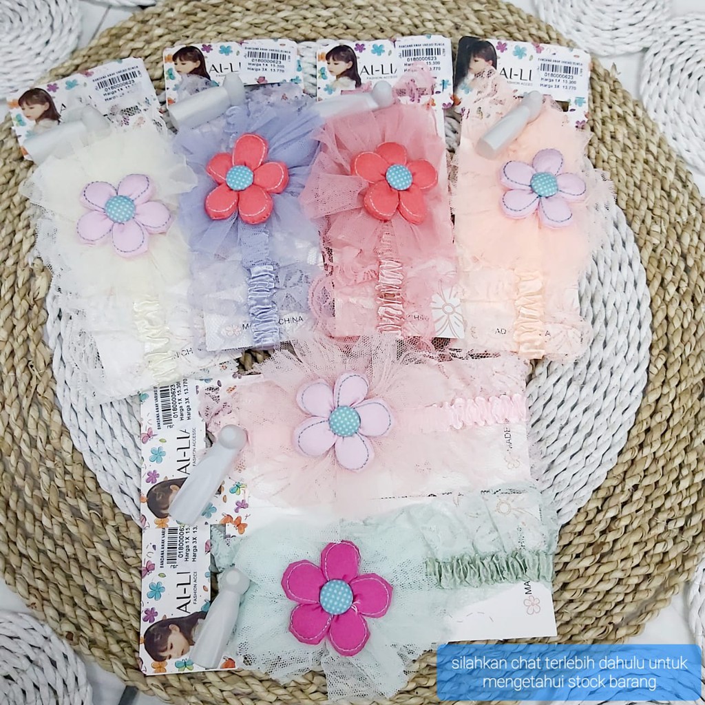 BANDANA BANDO BAYI LUCU IMUT BUNGA MOTIF FLOWER ANAK WANITA ELASTIS