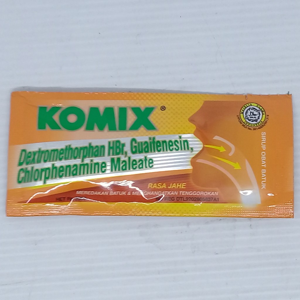 

Komix Sachet 7 ml Rasa Jahe Meredakan Batuk Dan menghangatkan Tenggorokan