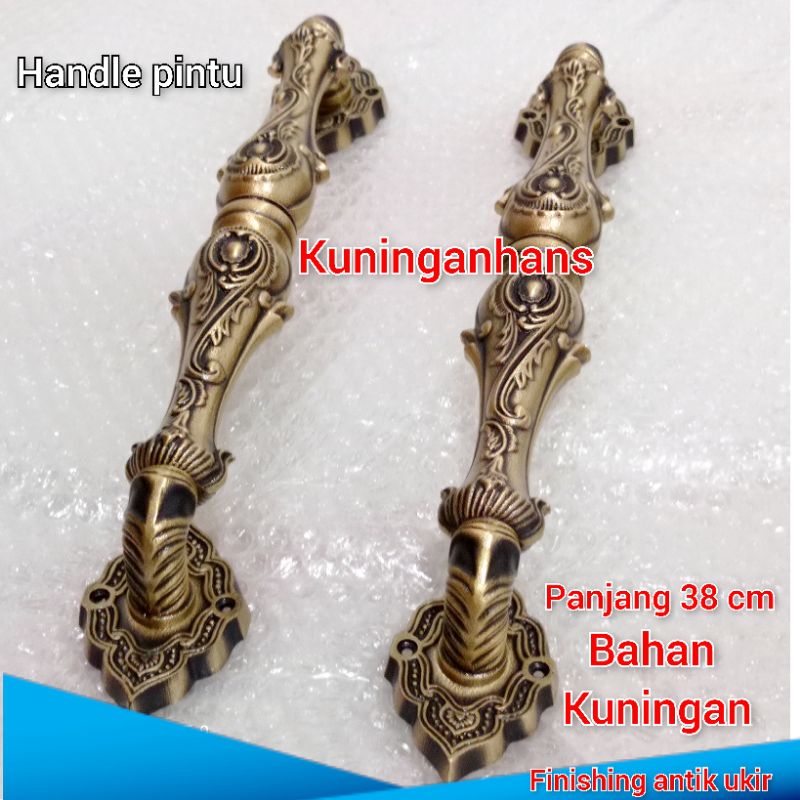 terbaru gagang pintu rumah 2 pintu mewah kuningan antik / handle gagang pintu rumah