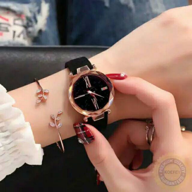 (Grosir)Jam Tangan Wanita Fashion Strap Kulit(Terima Cod)