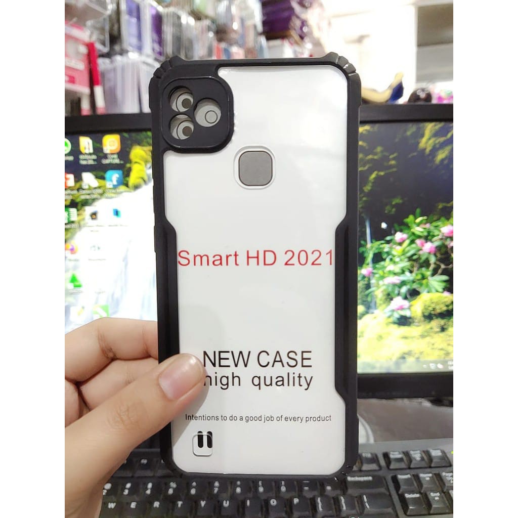 Anti Shocking  Infinix Smart HD 2021 X612 6.1 Inchi Hardcase List Hitam Acrylic Case